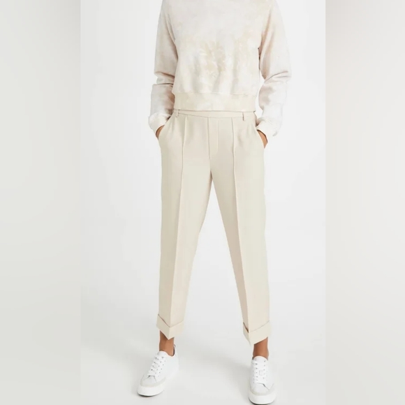 Vince Cuffed Tapered Pull-On Pant in Sandstone Crepe, XS - Picture 2 of 16